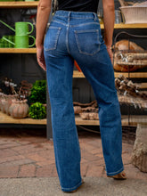 Load image into Gallery viewer, High Quality Vintage Women's Straight Denim Pants Slight Stretchy Pockets Wide Leg Trousers High Waist Loose Lady Long Jeans
