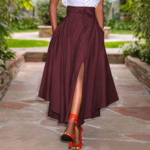 Load image into Gallery viewer, ZANZEA Fashion Irregular Skirts Holiday Zipper High Waist A Line Skirts  Womens Summer Long Skirts Vintage Beach Solid Skirts
