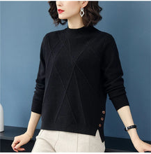 Load image into Gallery viewer, Pink Turtleneck Winter Knit Pullover
