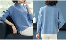 Load image into Gallery viewer, Pink Turtleneck Winter Knit Pullover
