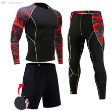 Load image into Gallery viewer, Men's Compression Sportswear Suits Gym Tights Training Clothes Workout Jogging Sports Set Running Rashguard Tracksuit For Men
