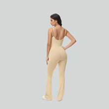 Load image into Gallery viewer, Flared V Back Yoga Jumpsuit
