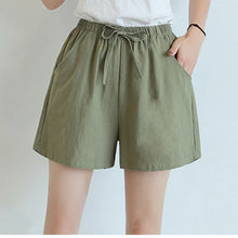 Load image into Gallery viewer, Women's high waisted shorts, fashionable and casual cotton and linen shorts, street wear, women's shorts
