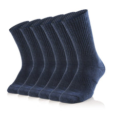 Load image into Gallery viewer, Navy Cushioned Performance Crew Socks
