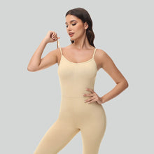 Load image into Gallery viewer, Flared V Back Yoga Jumpsuit
