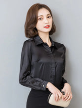 Load image into Gallery viewer, Elegant Satin Silk Office Blouse
