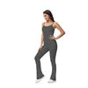 Load image into Gallery viewer, Flared V Back Yoga Jumpsuit
