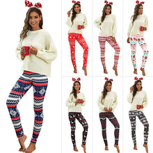 Load image into Gallery viewer, Christmas Leggings  Fashion Milu Deer Printing Festival Ultra Soft Brushed Pants Ankle Length Black Deals
