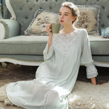 Load image into Gallery viewer, Romantic Lace Nightdress Women French Style Fairy Sleep Lace Dress Elegant Long Sleeve Cotton Nightgown Victorian Loungewear
