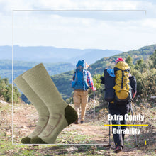 Load image into Gallery viewer, 3 Pack Men's Merino Wool Cushion Crew Socks for Outdoor Hiking Hike Trail Performance Moisture Wicking Lightweight All Seasons
