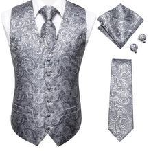 Load image into Gallery viewer, Men’s Silk Jacquard Suit Vest Set
