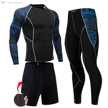 Load image into Gallery viewer, Men's Compression Sportswear Suits Gym Tights Training Clothes Workout Jogging Sports Set Running Rashguard Tracksuit For Men
