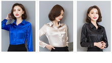 Load image into Gallery viewer, Elegant Satin Silk Office Blouse
