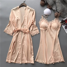 Load image into Gallery viewer, Silk Satin Two Piece Pajamas

