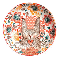 Load image into Gallery viewer, 1pc/cute rabbit hand-painted bowl and plate underglaze ceramic household soup bowl commercial hotel noodle bowl fruit salad bowl
