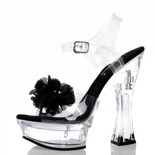 Load image into Gallery viewer, Platform Crystal Peep Toe Heels
