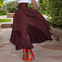 Load image into Gallery viewer, ZANZEA Fashion Irregular Skirts Holiday Zipper High Waist A Line Skirts  Womens Summer Long Skirts Vintage Beach Solid Skirts
