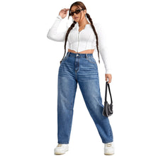 Load image into Gallery viewer, Washed Straight Denim Jeans
