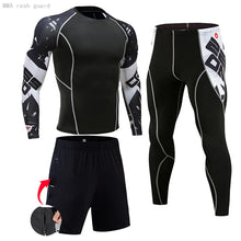 Load image into Gallery viewer, Men's Compression Sportswear Suits Gym Tights Training Clothes Workout Jogging Sports Set Running Rashguard Tracksuit For Men
