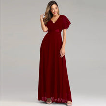 Load image into Gallery viewer, Evening Dresses XUCTHHC Elegant V-Neck Ruffles Chiffon Formal Evening Gown  Robe Vestidos De Fiesta Dress for Wedding Party
