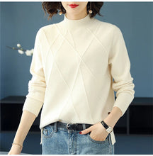 Load image into Gallery viewer, Pink Turtleneck Winter Knit Pullover

