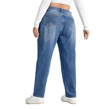 Load image into Gallery viewer, Washed Straight Denim Jeans
