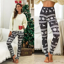 Load image into Gallery viewer, Christmas Leggings  Fashion Milu Deer Printing Festival Ultra Soft Brushed Pants Ankle Length Black Deals
