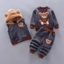 Load image into Gallery viewer, Fleece Hooded Baby Outfit Set
