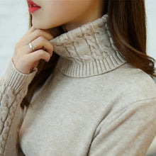 Load image into Gallery viewer, Cashmere Style Turtleneck Knit Pullover
