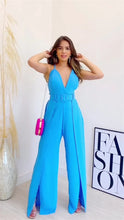 Load image into Gallery viewer, Women Spring Plus Size Trend Africa Wide Leg Pants Bodysuit Stitching Solid Casual Wide Leg Size Jumpsuit
