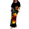 Load image into Gallery viewer, Low Price Custom Polynesian Tribal Print Dress Womens Crew Neck Half Sleeve Corset Rompers Hawaiian Design Side Pocket Jumpsuits
