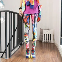 Load image into Gallery viewer, Women Leggings High Waist Cartoon Comic Beauty Print Trousers Soft Female Casual Elastic Pant

