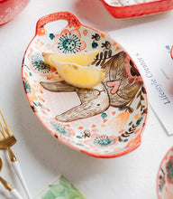 Load image into Gallery viewer, 1pc/cute rabbit hand-painted bowl and plate underglaze ceramic household soup bowl commercial hotel noodle bowl fruit salad bowl
