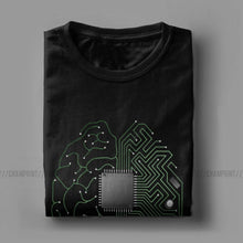 Load image into Gallery viewer, Men T-Shirts The Brain Electronic Circuit Board Novelty Tees Computer Chip Engineers Developer Geek T Shirts Original Clothing
