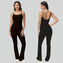 Load image into Gallery viewer, Flared V Back Yoga Jumpsuit
