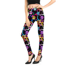 Load image into Gallery viewer, Women Leggings High Waist Cartoon Comic Beauty Print Trousers Soft Female Casual Elastic Pant

