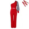 Load image into Gallery viewer, Diagonal Shoulder Wide Leg Jumpsuit
