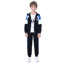 Load image into Gallery viewer, Kids Tracksuits,Teen Boys School Sweatsuits,Fashion Cotton Hooded Tops + Pants Set,Soft Children's Long Sleeve Sportswear
