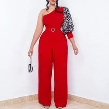 Load image into Gallery viewer, Diagonal Shoulder Wide Leg Jumpsuit
