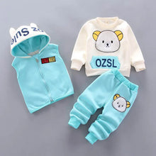 Load image into Gallery viewer, Fleece Hooded Baby Outfit Set
