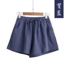 Load image into Gallery viewer, Women's high waisted shorts, fashionable and casual cotton and linen shorts, street wear, women's shorts
