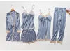 Load image into Gallery viewer, Summer Lace Five Piece Sleepwear
