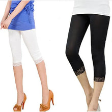 Load image into Gallery viewer, Thin Lace Short Leggings Summer Jeggings Women Pants Bodycon Cropped Capris Skinny Legging Black White Push Up Trousers Elastic
