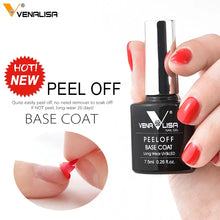 Load image into Gallery viewer, VENALISA New Arrival Long Wear Tempered Nowipe Top Coat Easy Peel Off Water Base Coat Basic Nail Gel Polish Enamel Varnish Gels
