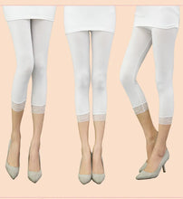 Load image into Gallery viewer, Thin Lace Short Leggings Summer Jeggings Women Pants Bodycon Cropped Capris Skinny Legging Black White Push Up Trousers Elastic
