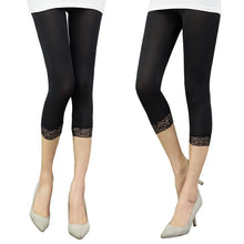 Load image into Gallery viewer, Thin Lace Short Leggings Summer Jeggings Women Pants Bodycon Cropped Capris Skinny Legging Black White Push Up Trousers Elastic
