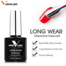 Load image into Gallery viewer, VENALISA New Arrival Long Wear Tempered Nowipe Top Coat Easy Peel Off Water Base Coat Basic Nail Gel Polish Enamel Varnish Gels
