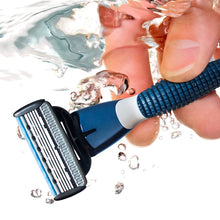 Load image into Gallery viewer, QShave Blue Series 5 Layer USA Blade Manual Razor Mens Shaving Razor with 6 Pieces X5 Blade and each Piece has trimmer Blade
