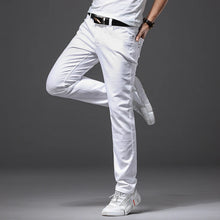Load image into Gallery viewer, Slim Fit White Stretch Jeans
