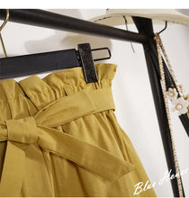 Load image into Gallery viewer, Summer Autumn Skirts Womens Midi Knee Length Korean Elegant Button High Waist Skirt Female Pleated School Skirt
